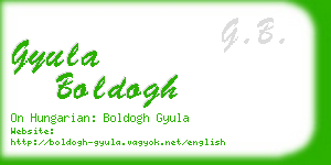 gyula boldogh business card